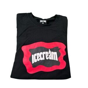 Icecream Black Red Graphic Cotton S/S Men's T Shirt Size Large L